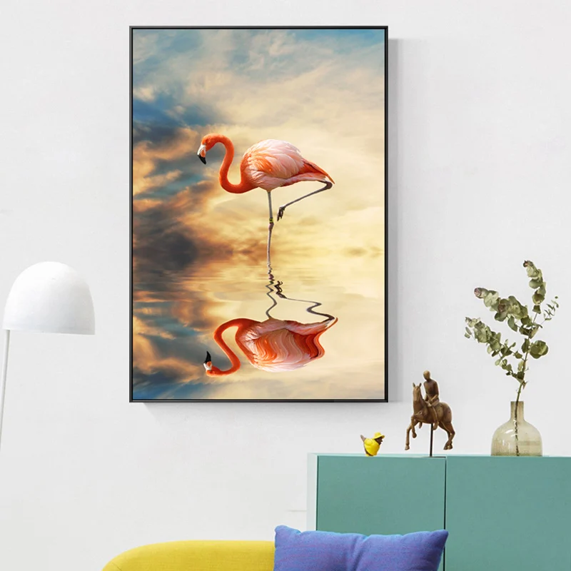 

Nordic Style lamingo animal Canvas Wall Art Posters And Prints For Living Room Girl Room Decoracion Infantil Pink Art Home Decor