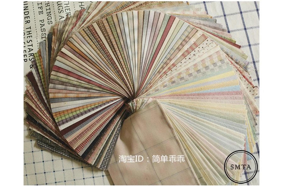 20x20 DIY Japan Little Cloth group Yarn-dyed fabric,for sewing Handmade Patchwork Quilting,Grid stripe dot Random 10 Style/lot