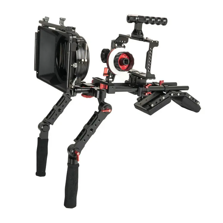 

CAME-TV BMPCC Basic Shoulder Rig Mattebox A/B Follow Focus 15mm Rod For BlackMagic Pocket Cinema Camera (BMPCC2-A5KIT)