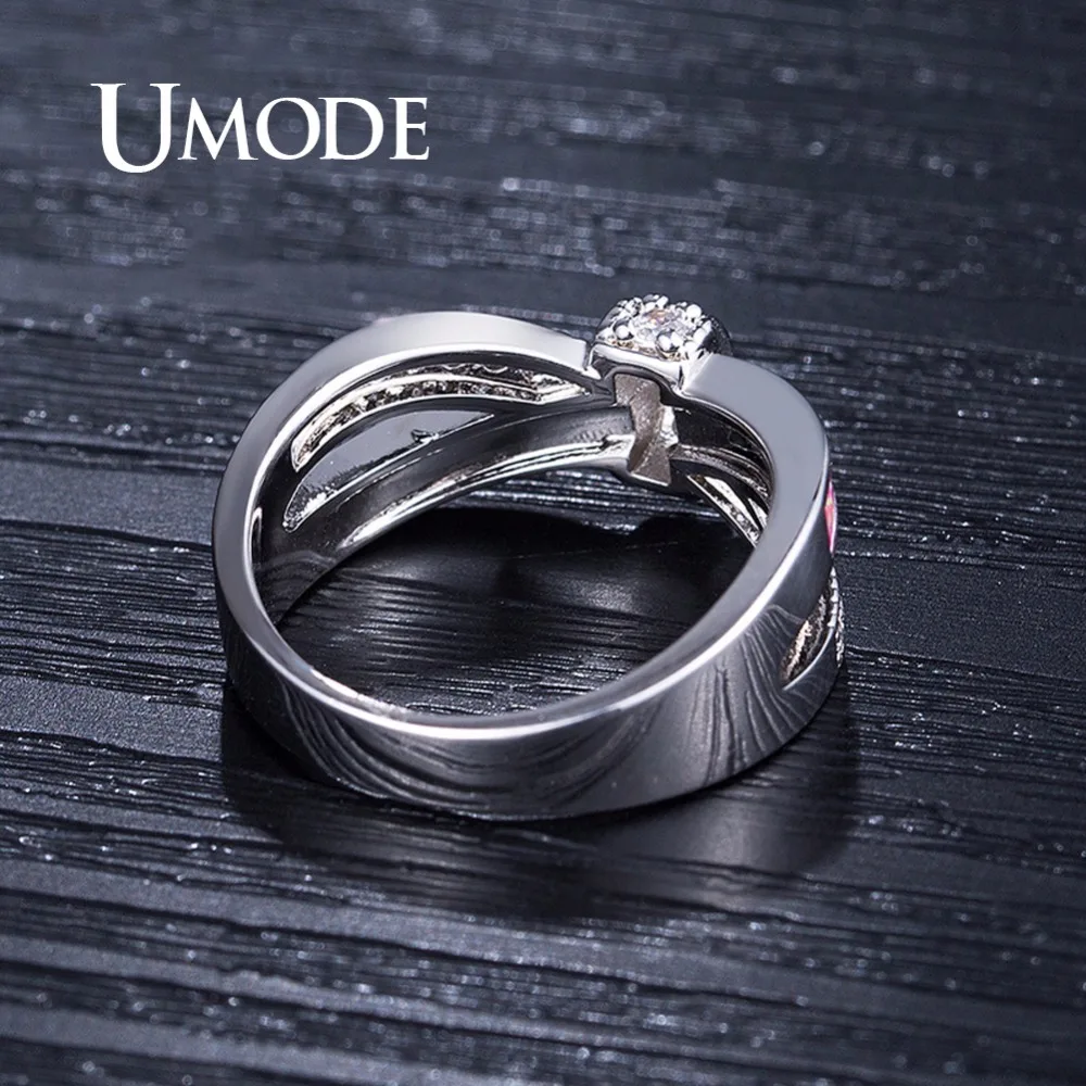 UMODE уникальное кольцо с бантом огненный розовый опал волнистые женские кольца