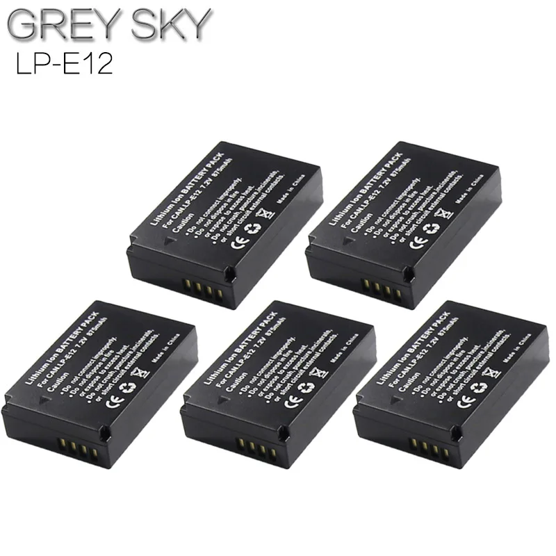 

True capacity 875mAh LP-E12 LP E12 LPE12 Camera Battery For Canon EOS M M2 100D Kiss X7 Rebel SL1 LC-E12E LC-E12C