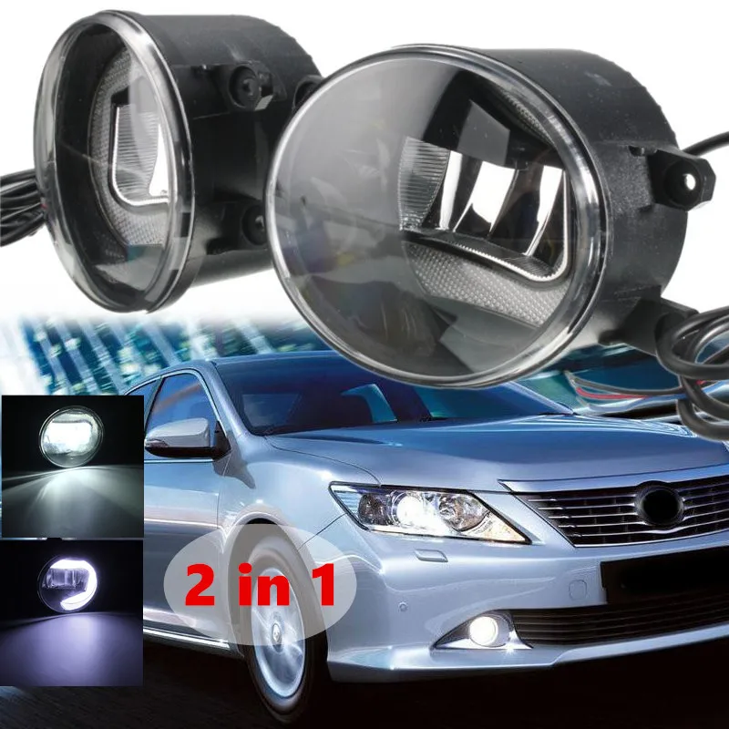 

3.5 inch LED Car Angel Eye Halo Ring Day Driving Light DRL Fog Lamp Lights 2 in 1 For Toyota Car projector fog lamp