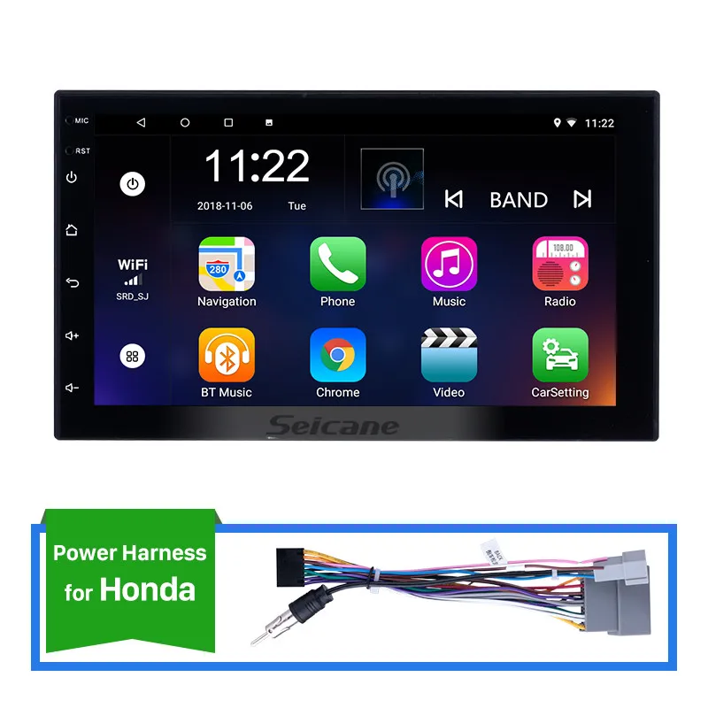 for Honda cable Seicane Универсальный 2Din Android 8,1 8-ядерный автомобиля gps навигации стерео для Honda Kia Nissan Suzuki Toyota VW hyundai Поддержка RDS 3g - Цвет: for Honda cable