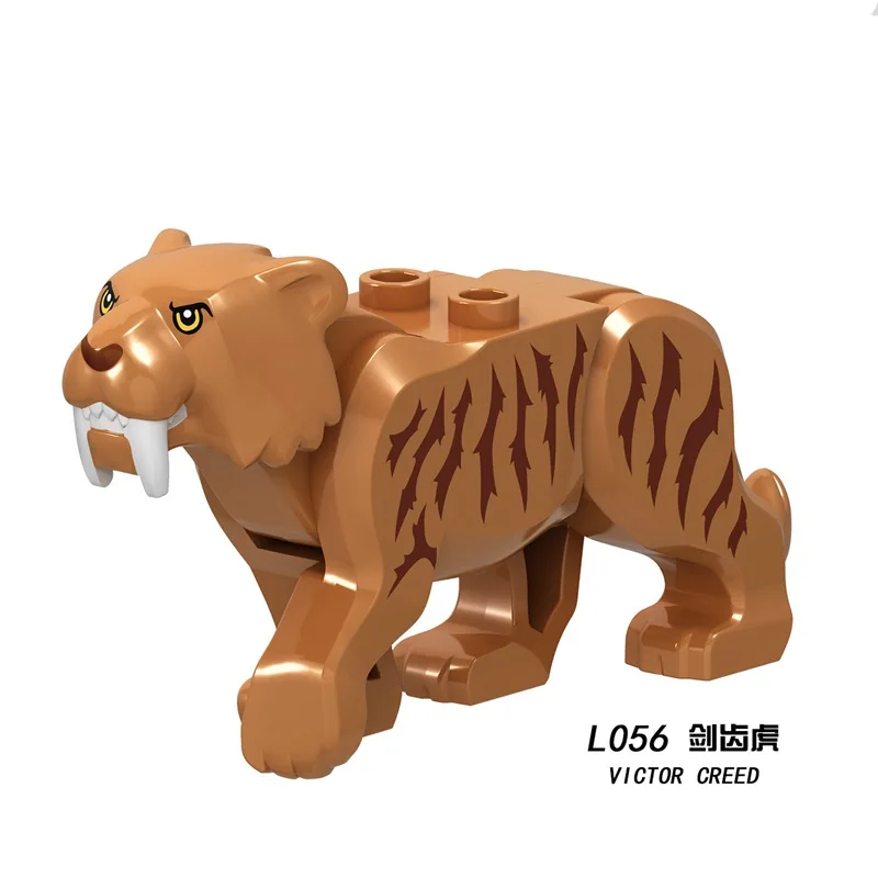 

Sabretooth Victor Creed Wolverine Animal Zoo Diy Big Particle Dinosaur Horse Bulleye Horse Building Blocks Baby Toy for Children