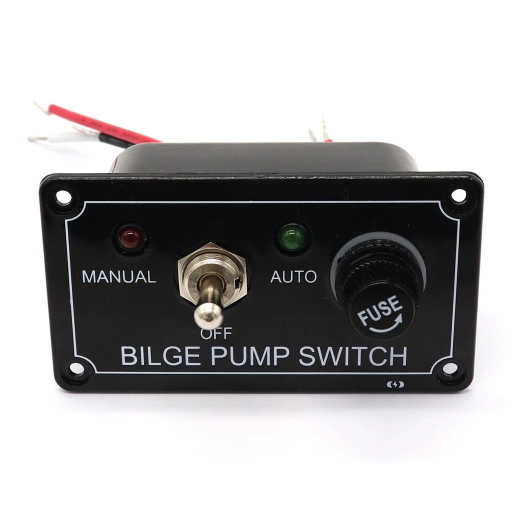 Bilge Alarm Pump Switch Panel 3 Way Toggle Switch, Manual-Off-Auto Panel de interruptores Panneau de commutation