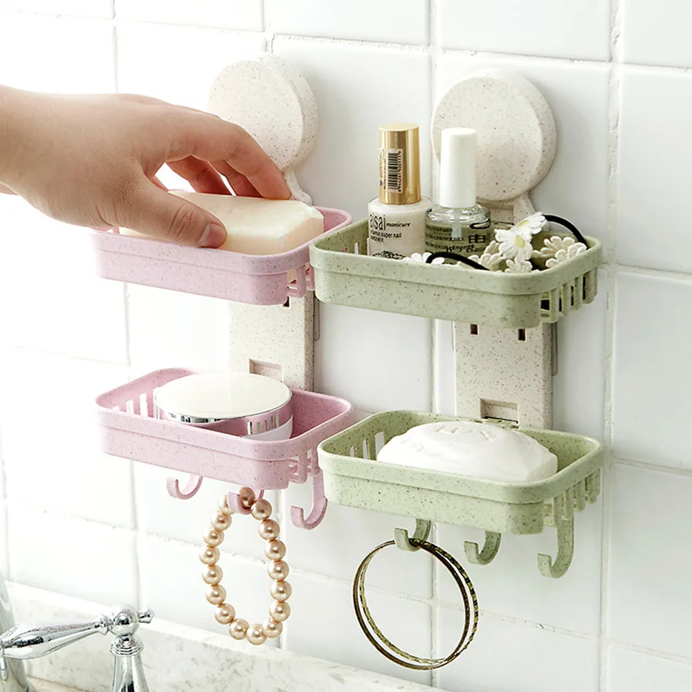 

Bathroom Shower Soap Box Dish Storage Plate Tray Holder Case Soap Holder Double Wholesale&Dropshipping