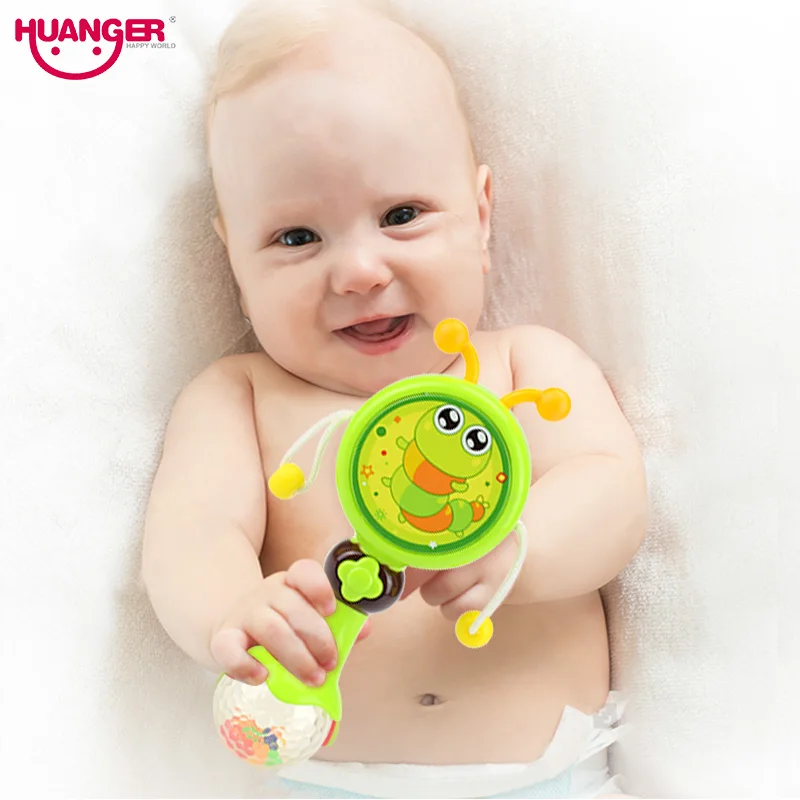Huanger Baby Rattle Drum 012 Month Infant Children Toys Hand Shake