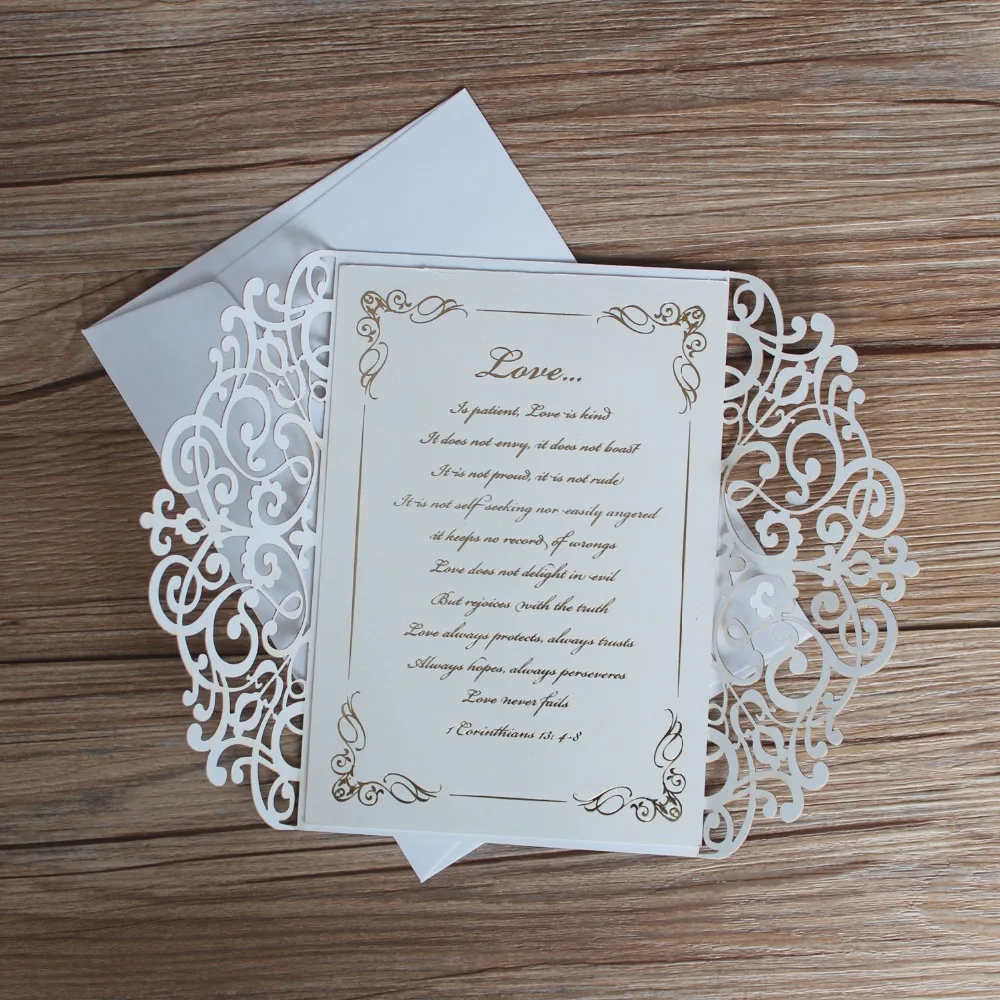 Gold Laser Cut Wedding Invitations