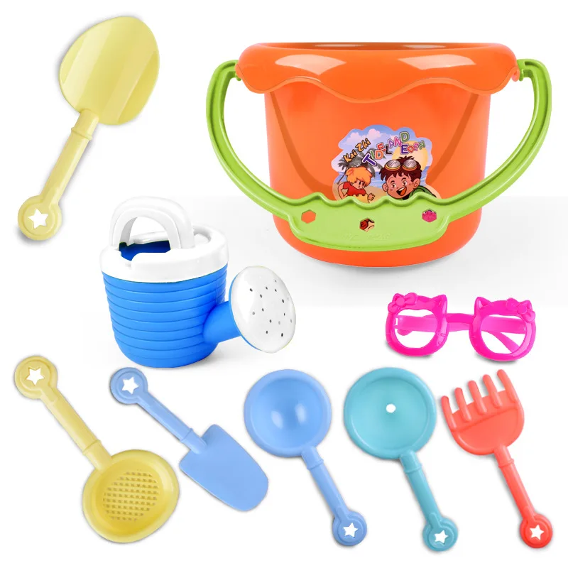 9 шт летние детские пляжные игрушки Защита окружающей среды пластиковые креативные солнцезащитные очки пляжные ведра игрушки