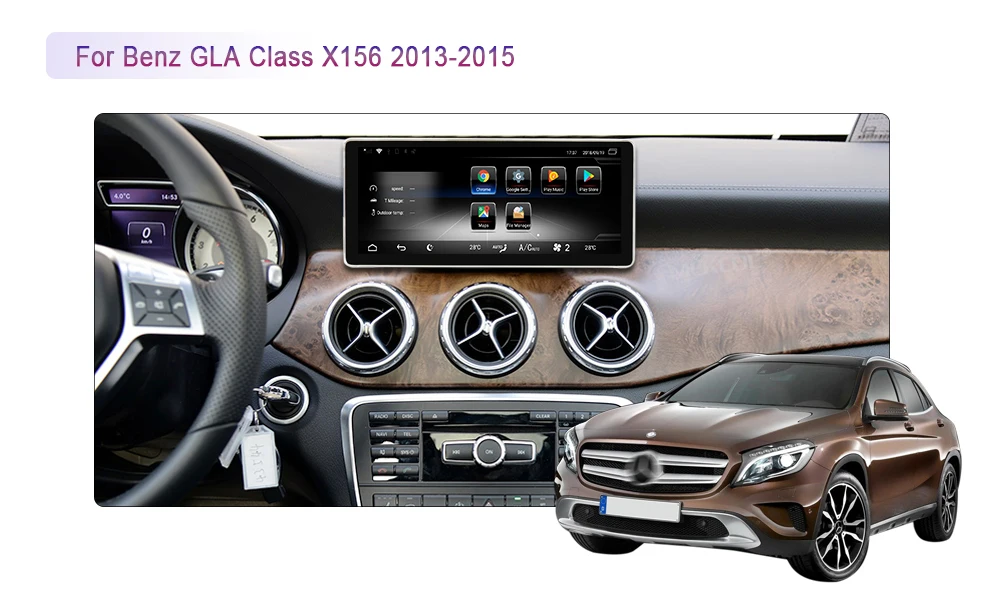 Excellent MEKEDE 10.25" Android 7.1 Car Radio GPS Navigation for Benz GLA Class X156 2013-2015 GPS radio stereo dash multimedia player 4