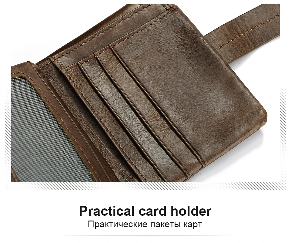 Винтаж Для мужчин кошелек из натуральной компактный кожаный бумажник мужской Portomonee мужской кошелек из воловьей кожи отделение для монет