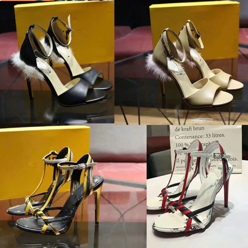 

2019 Hot Women Sandals High Heels Footwear Fur heart shape Ankle Strap Sandals Female Wedding Party Sexy Shoes