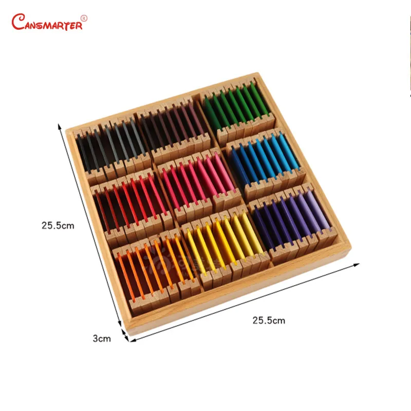  Montessori Sensory Exercises Wooden Color Tablets 3rd Box Color Sorting Toys Children Beechwood Mat - 4000001511105