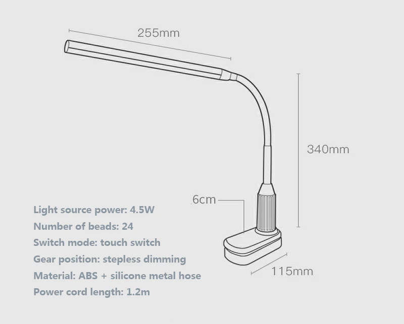 Флексографская настольная лампа, светодиодная настольная лампа с сенсорным зажимом, настольная лампа usb, настольный светильник, светодиодная настольная лампа, современная лампа