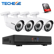 Techege 4CH 1080P POE NVR Kit 2MP IP camera IR Night Vision Waterproof IP67 P2P Cloud Service 1080P PoE CCTV Surveillance system