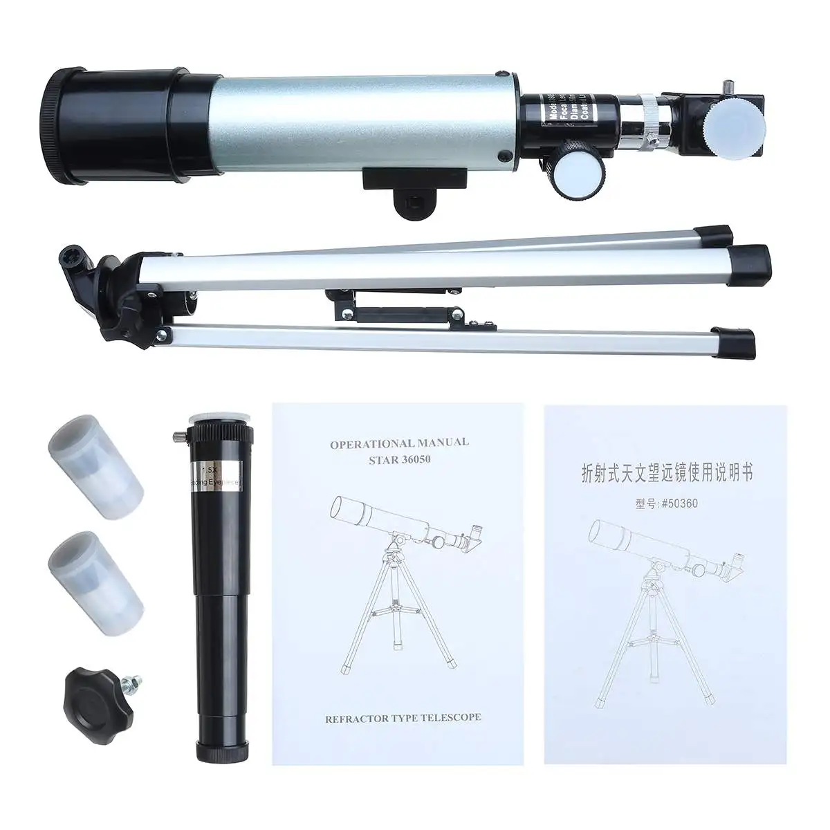 Astronômico de Acampamento Monocular com Tripé Telescópio Portátil Espaço Spotting Escopo Monocular 360x50mm F36050m 6 com tripé portátil espaço spotting escopo monocular telescópio