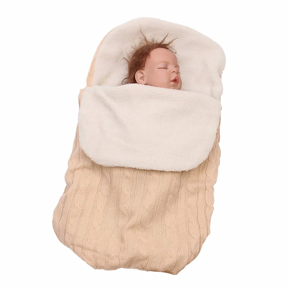 Теплый Унисекс спальный комплект для младенца зимнее детское одеяло обертывание двухслойный флис пеленать ребенка bebe конверт для коляски - Цвет: as picture