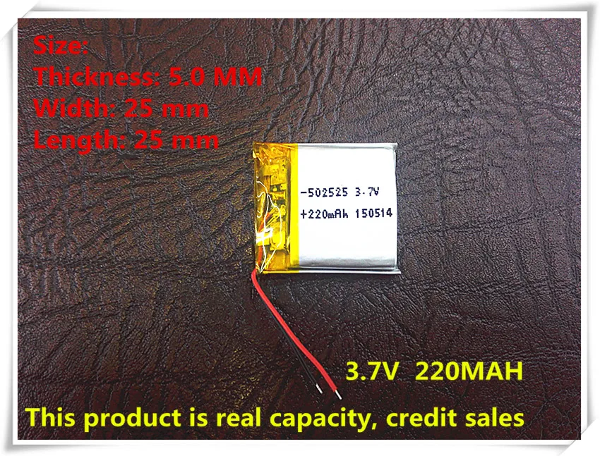 

- SD 502323 Small battery Lipo battery 3.7v 220mAh lithium polymer battery 502525 for Smart devices, spea