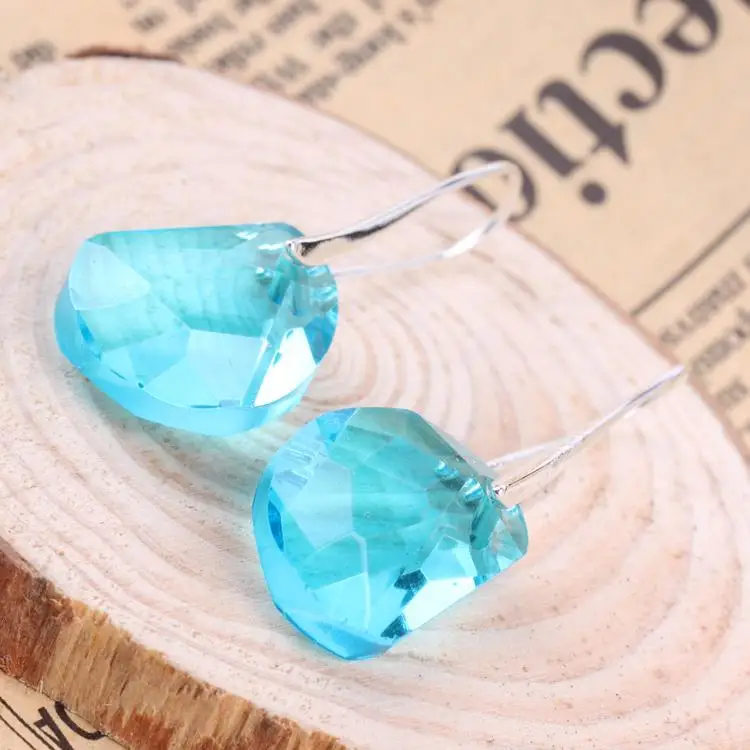 

Summer Style Fashion Women Pea Crystal Dangle Earrings White Blue 2 Colors Gifts Drop Shipping EAR-0283