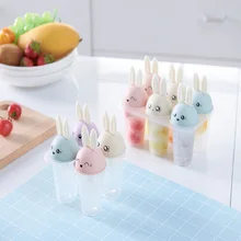 6 ячеек мороженое мультфильм силиконовая форма в виде кролика мороженое производитель Мороженое Поп форма для мороженого леденец плесень лоток Сковорода Кухня DIY