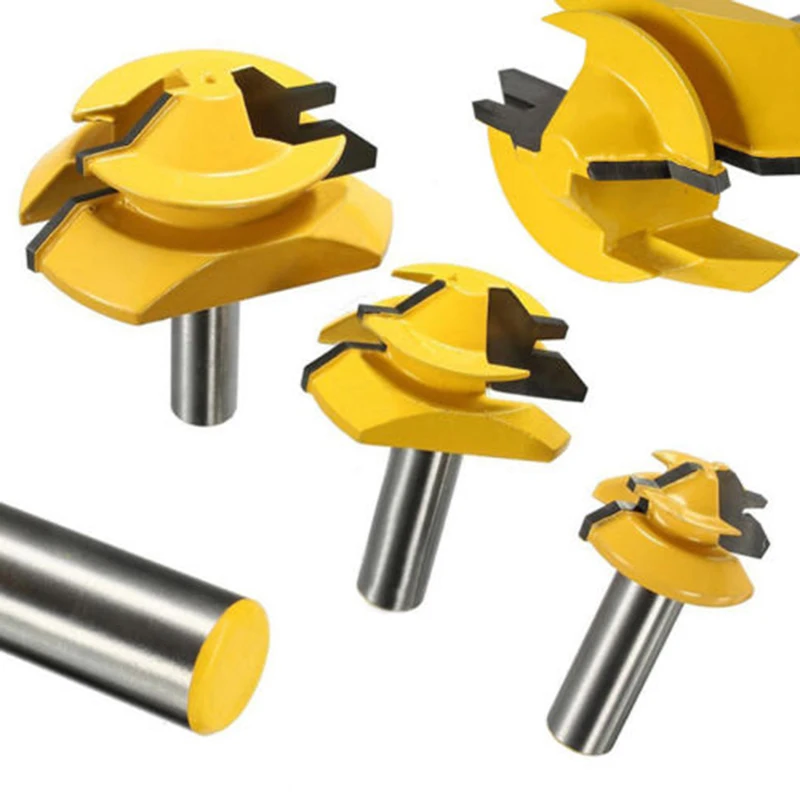 

Router Bit Mitre Glue Joint Woodworking Cutter Rotary Tool 1/2 Shank Handle Kit