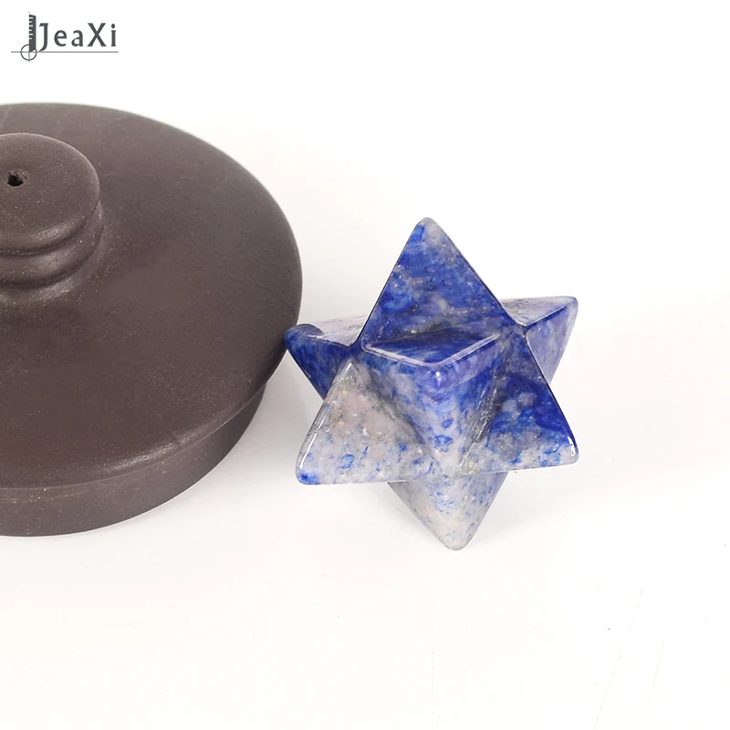 

2PCS blue aventurine Merkaba Star crystal Stone Carved Point Sacred Protection Healing Anti Radiation feng shui deoor