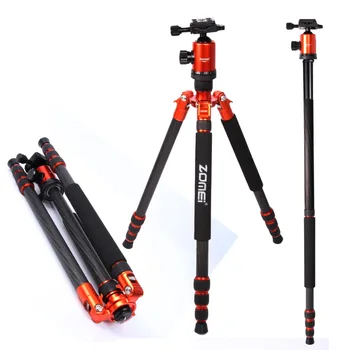 

Flagship ZOMEI tripod Orange Z818C Professional Travel Carbon Fiber camera tripod Monopod&Ball head with case for DSLR camera