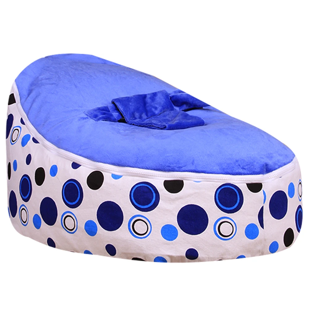 Levmoon Medium Blue Circle Print Bean Bag Chair Kids Bed For Sleeping Portable Folding Child Seat Sofa Zac Without The Filler Levmoon Medium Blue Circle Print Bean Bag Chair Kids Bed For Sleeping Portable Folding Child Seat Sofa Zac Without The Filler