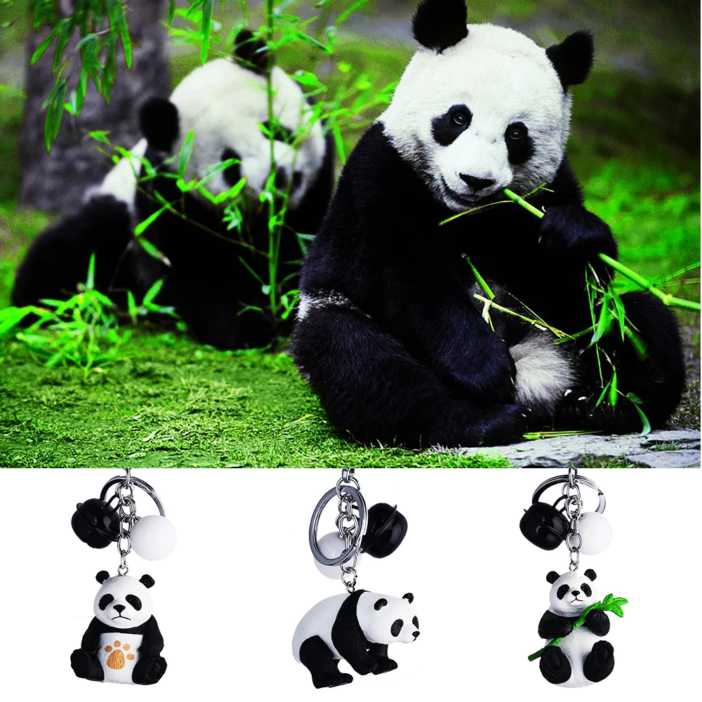 

Fashion Creative Toys Cartoon Black White Cute Animal Panda Keychain Key holder Car Keyrings Men Women Souvenir Birthday Gift