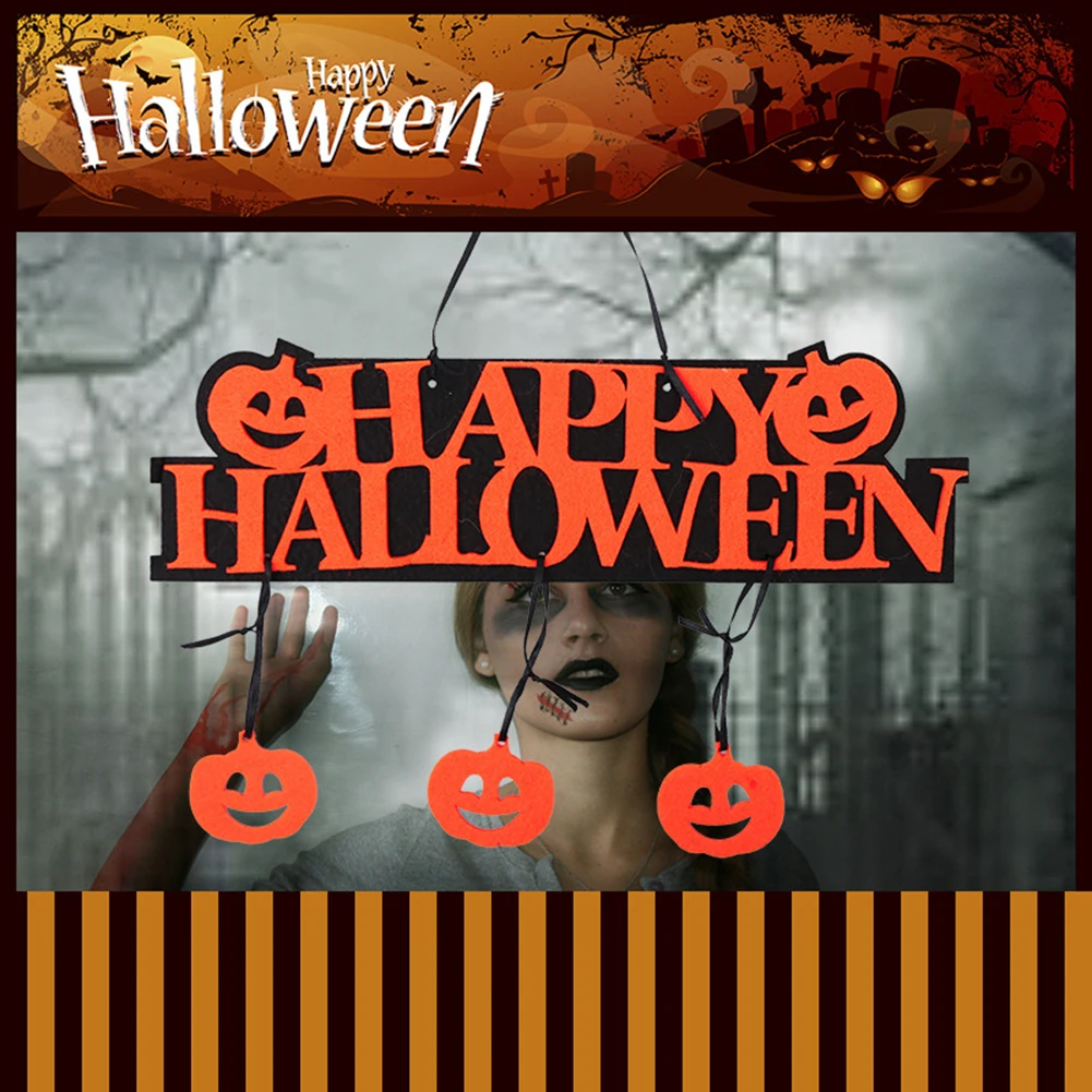 Тыква Happy Halloween висит дверная табличка тег витрина бар торговый центр Декор|Знаки
