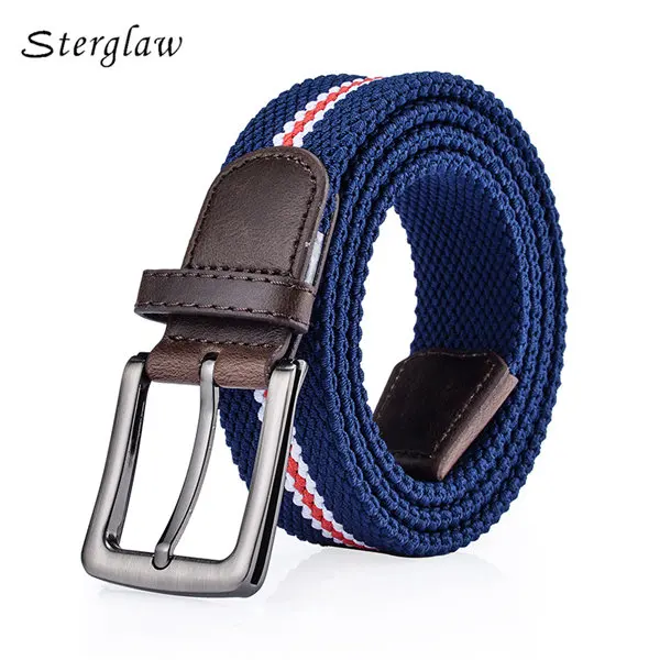 Fashion Stripe Designer wide belts men high quality elastique Canvas