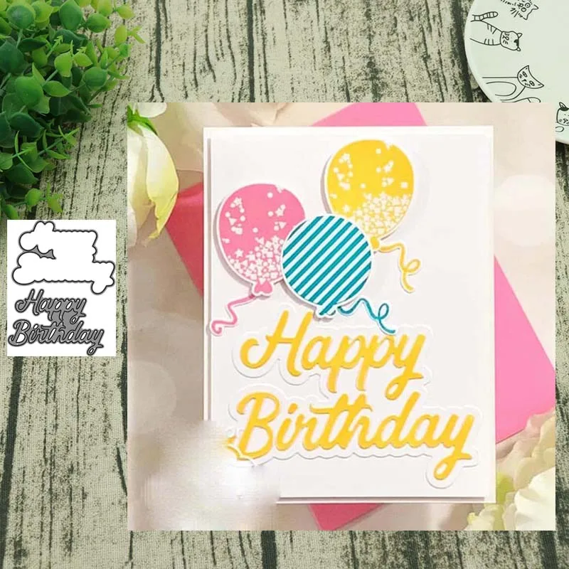 

Metal cutting dies cut die mold New happy birthday card Scrapbook paper craft knife mould blade punch stencils