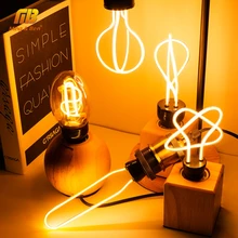 Светодиодный светильник Эдисона E27 8 Вт AC 220 В, новинка, уникальный светодиодный светильник с нитью накаливания, винтажный светильник, спиральный дизайн, ретро лампы, теплый желтый