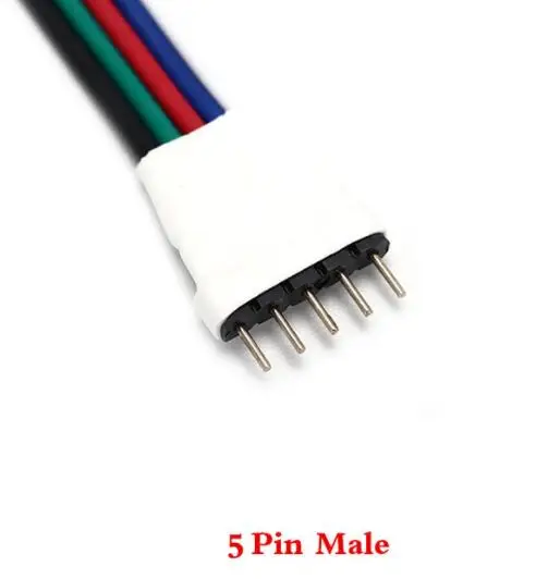 4pin 5pin 6pin Мужской Женский Кабель-адаптер для контроллера 5050 3528 SMD RGB RGBW RGB+ CCT светодиодный светильник 5 шт - Цвет: 5pcs 5pin male