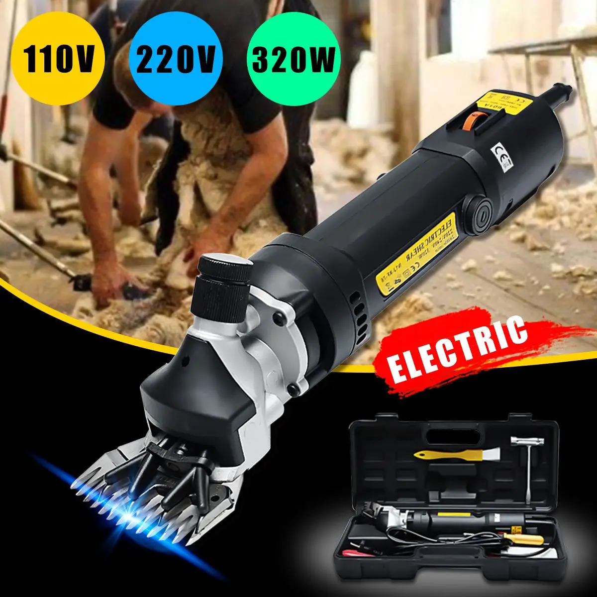 

110V/220V EU AU 320W Electric Sheep Shears Goat Clippers Animal Shaver Shearing Machine Machine Cutter Scissor