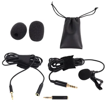 

Besegad Lavalier Lapel Condenser Microphone Omnidirectional Mic with Extension Cable for Recording Youtube Interview Video