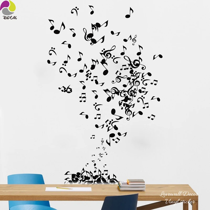 Music Note Wall Sticker 36PCS Classic Rock Jazz Pop Musical Wall Decal,For Kids Room Girls Room Kids Room Vinyl Home Decor Mural (2)