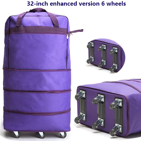 158 воздушная накладная багаж большой вместимости учеба за рубежом чемодан авиационная партия кардан колесо складной багаж - Цвет: 32-inch 6-wheel 3