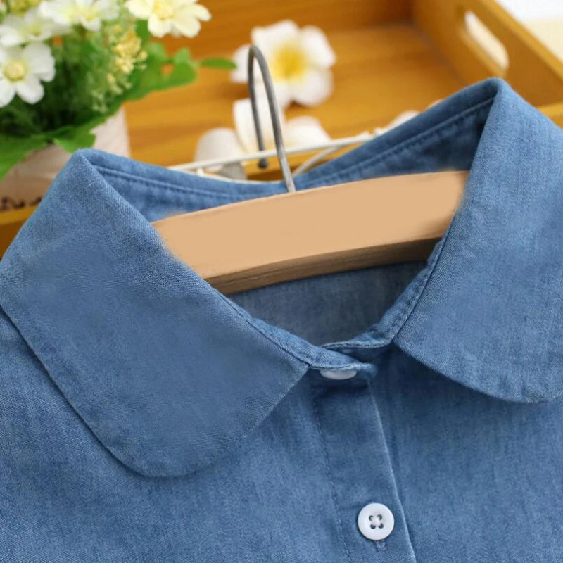 Fake Collar Shirt Vintage Blue Jeans Detachable Collar Vintage False