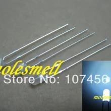 100 шт 3 мм матовый белый круглый без бортов молочно-белый светодиодный Светодиодный зигзагообразная светодиодная 2-контактный 3 мм ультра яркие красные/зеленые/Отраженный Белый светодиодный короткий штифт