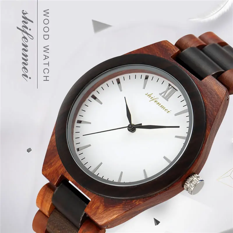 

shifenmei S5533 engraved Wooden Bracelet Watch Men High Quality Wristwatch Antique Vintage European Fashion wood male