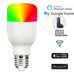 Мобильный телефон приложение Wi-Fi Голос Управление умный дом светодио дный лампы RGB Энергосберегающие затемнения разноцветные лампочки