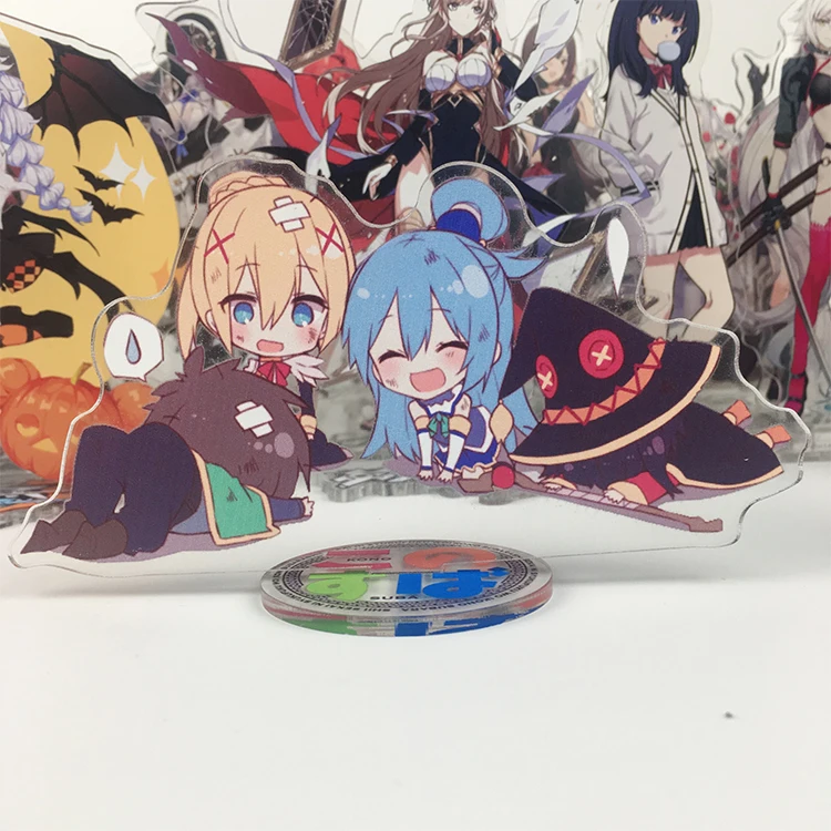 Аниме Kono Subarashii Sekai ni Shukufuku wo! Akua блузка Megumin фигурка на акриловой подставке игрушка