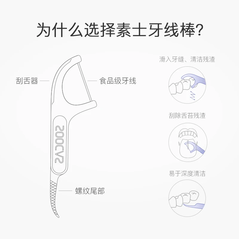 Зубочистки Soocas зубная нить зубочистки зубов палочка профессиональная 50 шт.