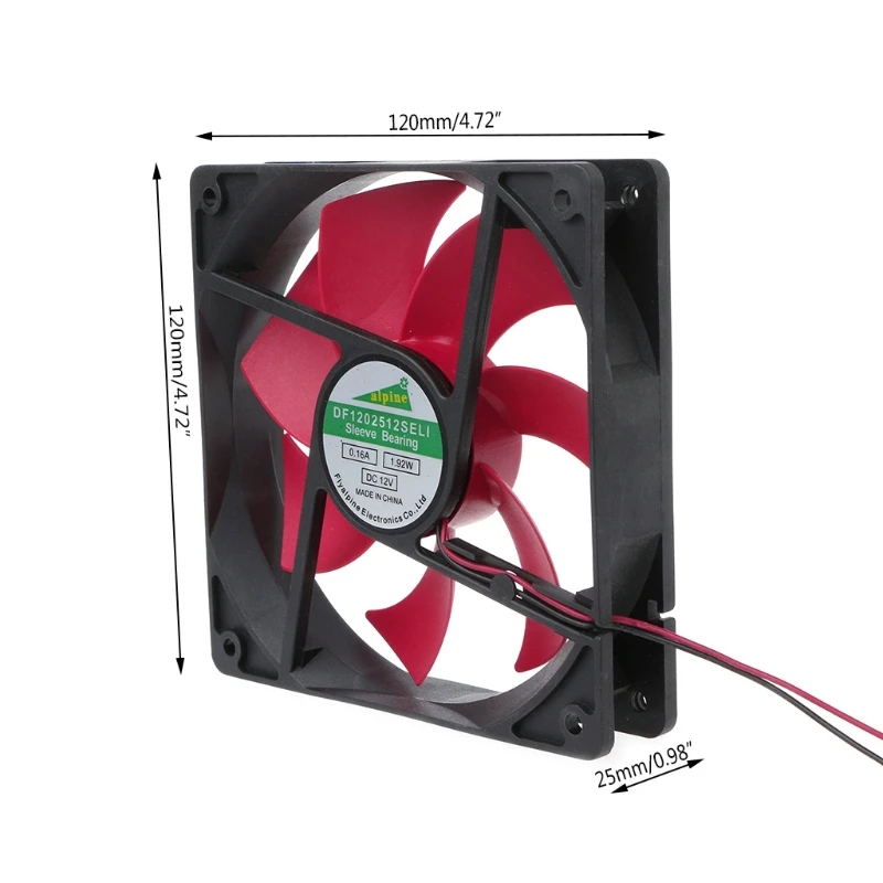 Мини 120x120x25mm DC 12V 0.16A 2 Pin 7-ми лопастной вентилятор охлаждения Вентилятор Cooler 12025 Прямая поставка