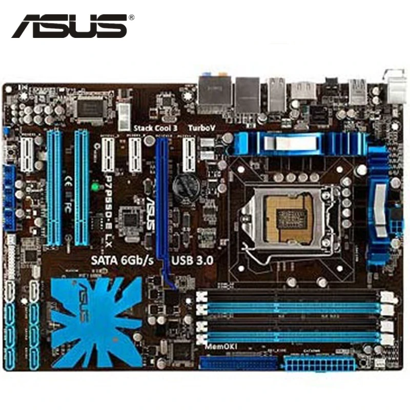 

ASUS P7P55D-E LX Motherboard LGA 1156 DDR3 16GB For Intel P55 P7P55D-E LX Desktop Mainboard Systemboard SATA III PCI-E X16 Used