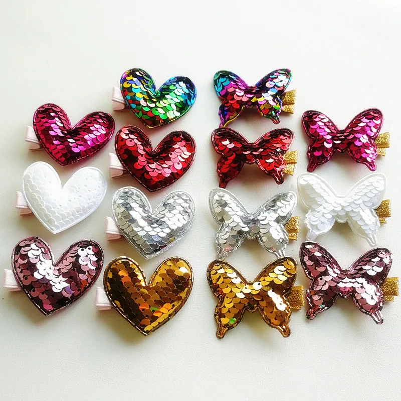 

7PCS Shinning Sequin Glitter Sumulate Butterfly Kid Hair Clip Cute Girls Multicolor Hair Grip Hair Barrette Kids Hair Accesso