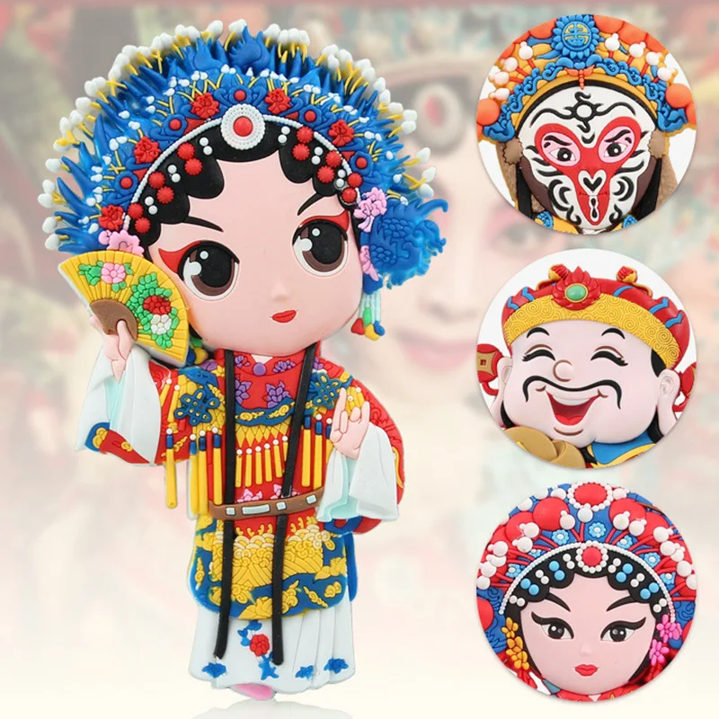 

Magnet fridge Kids Stickers Beijing Opera Character Magnet decor Creative Chinese Features Style Refrigerator Home Decoration Gi