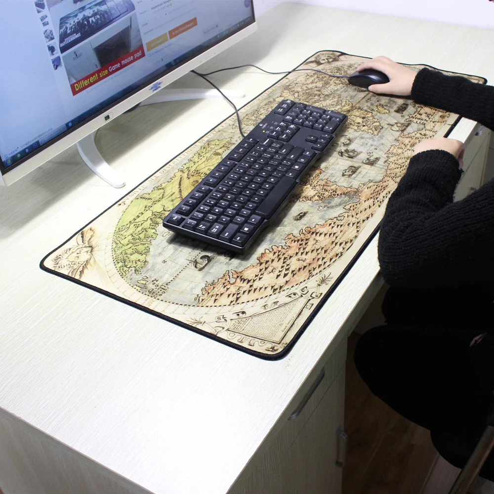 900x400mm Gaming Mouse Pad Laptop Computer World Of Map Mouse Mat