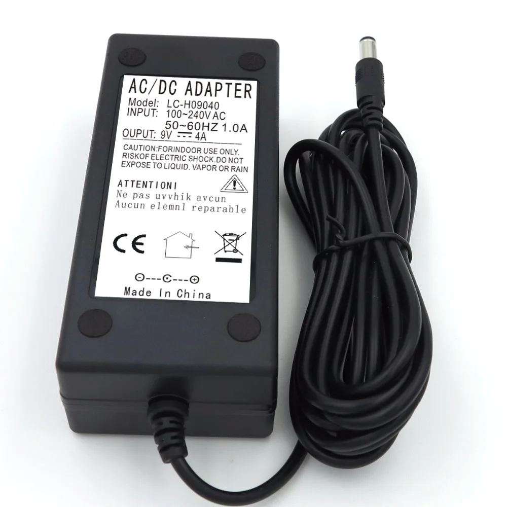 Vored 9 В 4A Питание адаптер конвертер с 1 М AC CABE США/ЕС/Великобритания/АС Plug